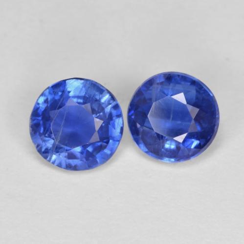 Pedras preciosas de cianita azul natural de 1,19 ct, corte redondo, VS-SI