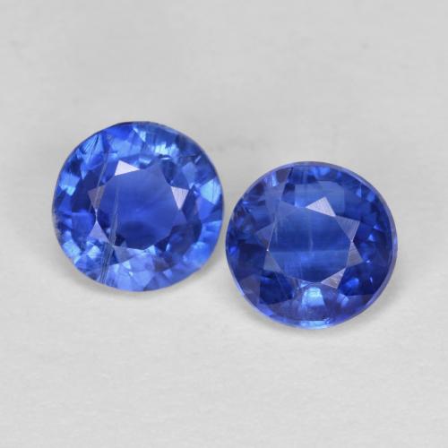 Pedras preciosas de cianita azul natural de 1,19 ct, corte redondo, VS-SI