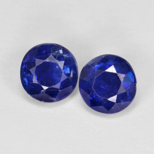 Pedras preciosas de cianita azul natural de 1,43 ct, corte redondo, VS-SI