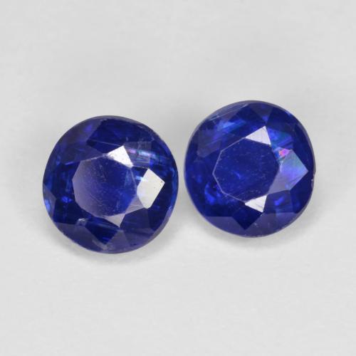 Pedras preciosas de cianita azul natural de 1,43 ct, corte redondo, VS-SI