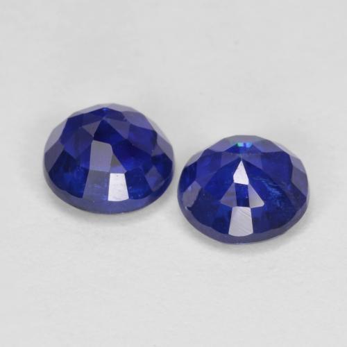 Pedras preciosas de cianita azul natural de 1,43 ct, corte redondo, VS-SI