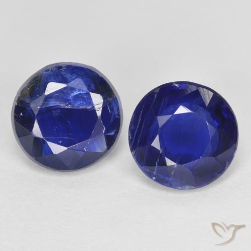 Pedras preciosas de cianita azul natural de 2,10 ct, corte redondo, SI
