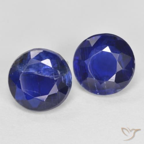 Pedras preciosas de cianita azul natural de 2,10 ct, corte redondo, SI