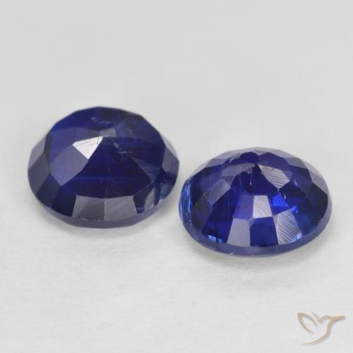 Pedras preciosas de cianita azul natural de 2,10 ct, corte redondo, SI