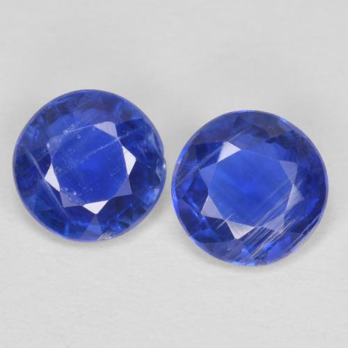 Pedras preciosas de cianita azul natural de 1,02 ct, corte redondo, SI