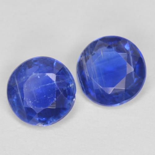Pedras preciosas de cianita azul natural de 1,02 ct, corte redondo, SI