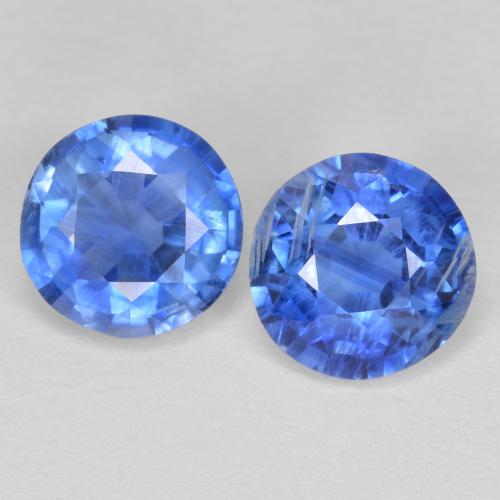 Pedras preciosas de cianita azul natural de 1,24 ct, corte redondo, SI
