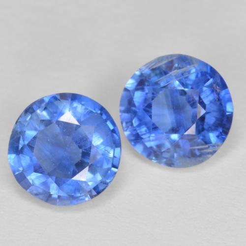 Pedras preciosas de cianita azul natural de 1,24 ct, corte redondo, SI