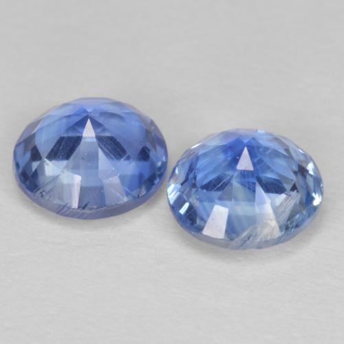Pedras preciosas de cianita azul natural de 1,24 ct, corte redondo, SI