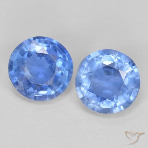 Pedras preciosas de cianita azul natural de 1,24 ct, corte redondo, VS-SI