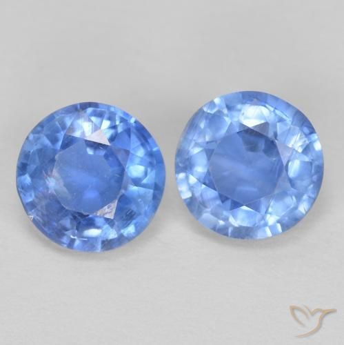 Pedras preciosas de cianita azul natural de 1,24 ct, corte redondo, VS-SI