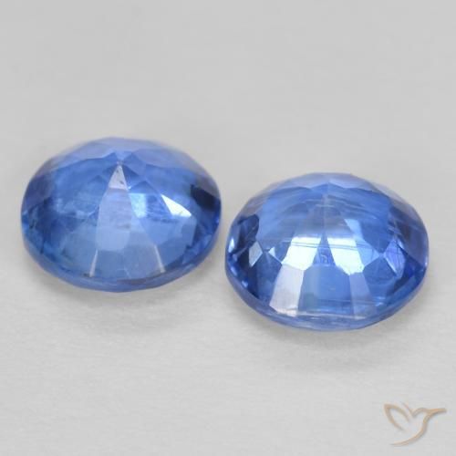 Pedras preciosas de cianita azul natural de 1,24 ct, corte redondo, VS-SI