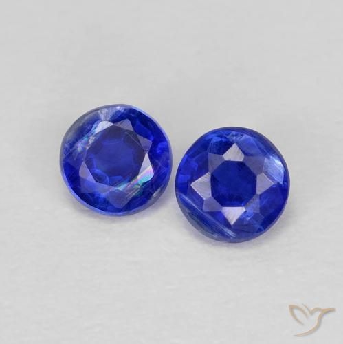 Pedras preciosas de Dianita Azul marinho intenso natural de 0.48 ct, Redondo, VS