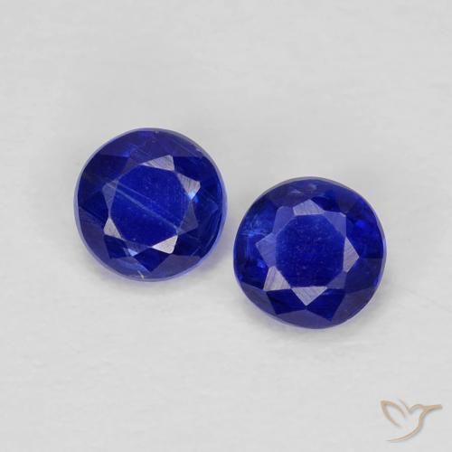0.56ctw Natural Azul escuro Dianita, Redondo, VS