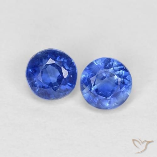 0.55ctw Natural Azul profundo Dianita, Redondo, VS