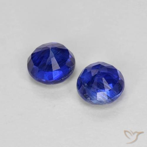 Pedras preciosas de Dianita Azul marinho intenso natural de 0.66 ct, Redondo, VS