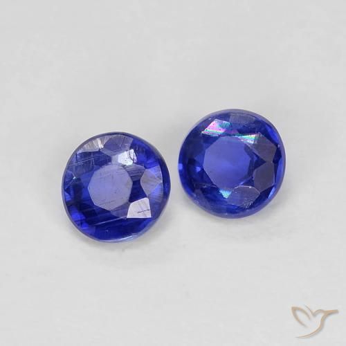 Pedras preciosas de Dianita Azul marinho intenso natural de 0.47 ct, Redondo, VS