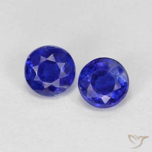 0.55ctw Natural Azul escuro Dianita, Redondo, VS