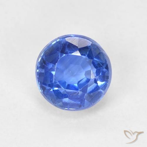 0.91ct Natural Azul escuro Dianita, Redondo, VS