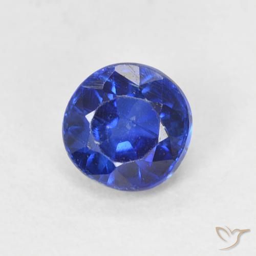 0.64ct Natural Azul escuro Dianita, Redondo, VS-SI