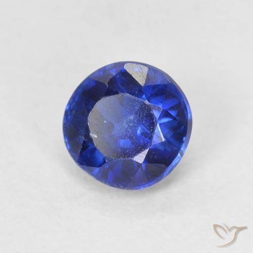 Dianita Azul escuro Natural 0.64ct, Redondo, VS-SI