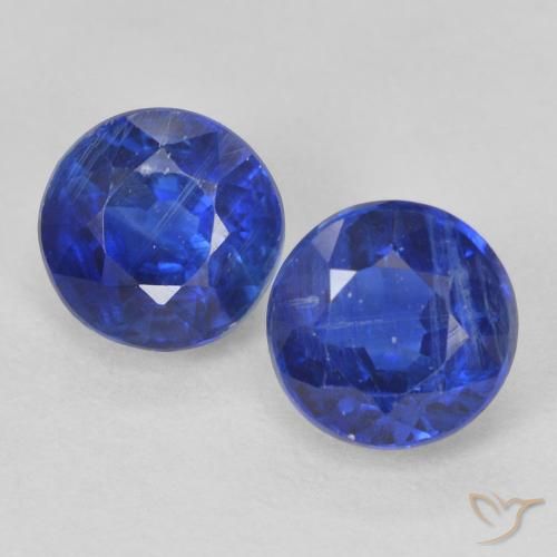 1.63ctw Natural Azul escuro Dianita, Redondo, VS-SI