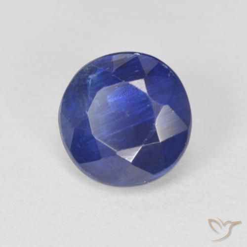 Cianita azul natural 1,22ct, corte redondo, SI