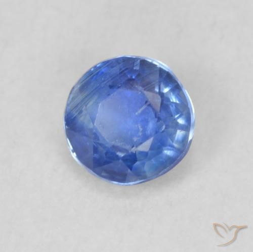Dianita Azul escuro Natural 0.28ct, Corte Redondo, VS