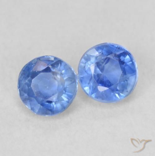 0.60ctw Natural azul marinho claro Dianita, Redondo, VS-SI