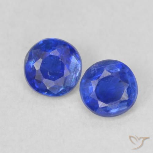 0.48ctw Natural Azul profundo Dianita, Redondo, VS-SI