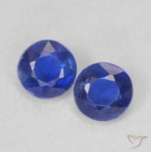 0.54ctw Natural Azul escuro Dianita, Redondo, VS-SI