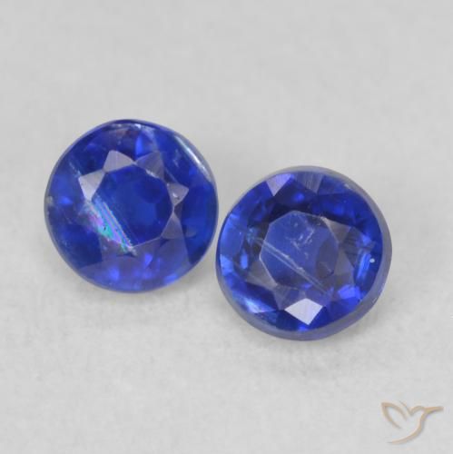 0.56ctw Natural Azul profundo Dianita, Redondo, VS-SI