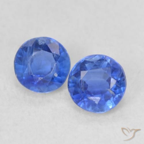 0.60ctw Natural Azul escuro Dianita, Redondo, VS-SI