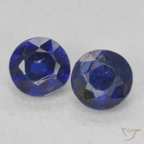 0.56ctw Natural Azul escuro Dianita, Redondo, VS-SI