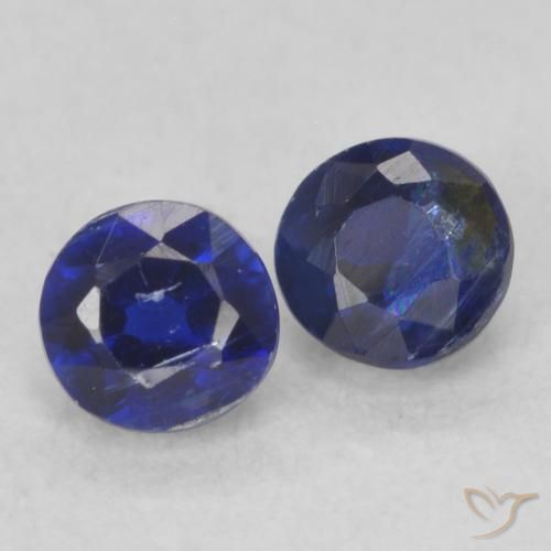 Pedras preciosas de Dianita Azul escuro natural de 0.56 ct, Redondo, VS-SI