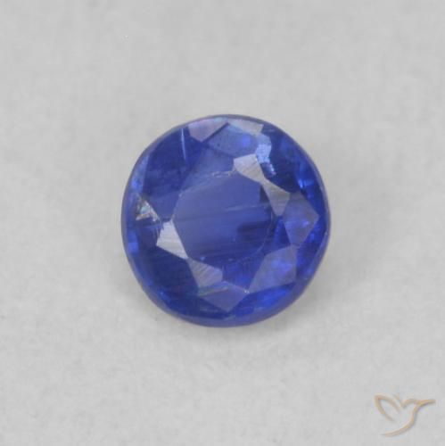 Cianita azul natural 0,26ct, corte redondo, VS-SI