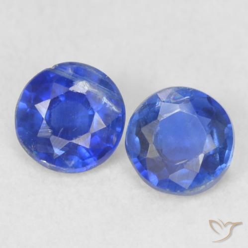0.49ctw Natural Azul profundo Dianita, Redondo, VS-SI