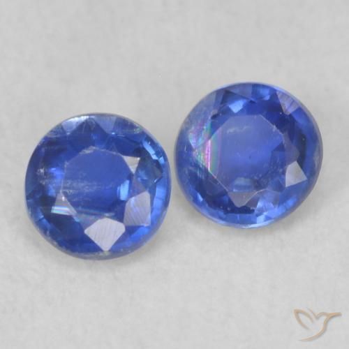 Pedras preciosas de Dianita Azul verdadeiro natural de 0.46 ct, Redondo, VS-SI
