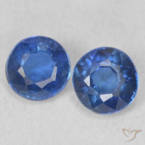 0.56ctw Natural Azul profundo Dianita, Redondo, VS-SI