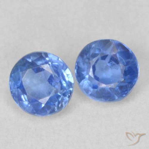 Pedras preciosas de Dianita Bebê azul natural de 0.53 ct, Redondo, Translúcido