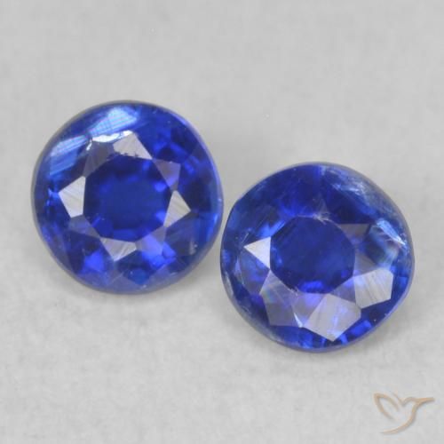 0.45ctw Natural Azul profundo Dianita, Redondo, VS-SI