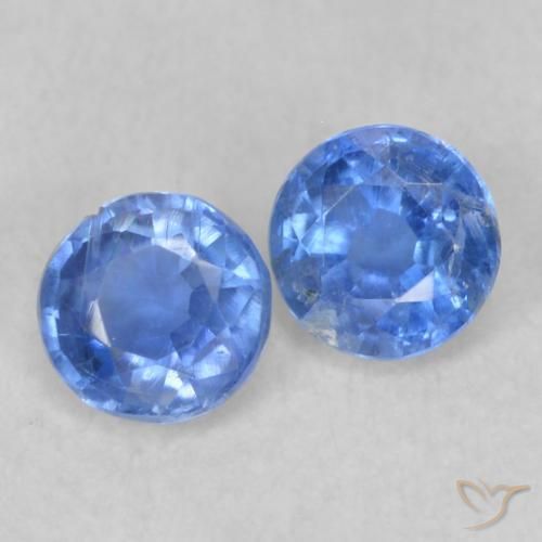 Pedras preciosas de Dianita azul marinho claro natural de 0.44 ct, Redondo, VS-SI
