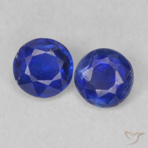 0.46ctw Natural Azul profundo Dianita, Redondo, VS-SI