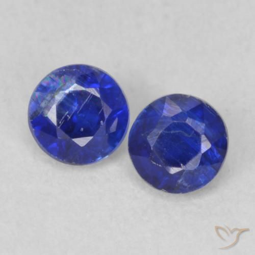 0.55ctw Natural Azul-marinho Dianita, Redondo, VS-SI