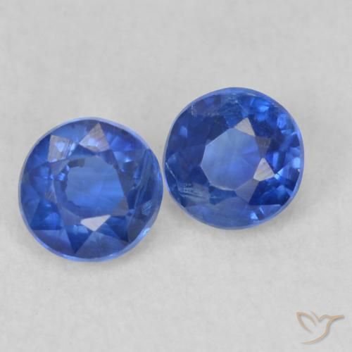 Pedras preciosas de Dianita azul marinho claro natural de 0.57 ct, Redondo, VS-SI