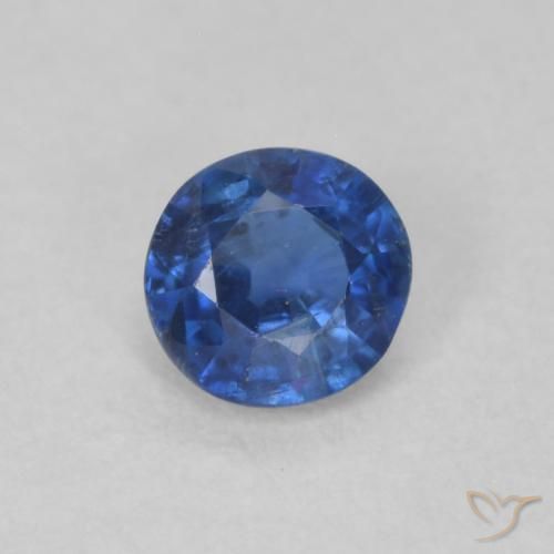 0.34ct Natural Azul escuro Dianita, Redondo, SI