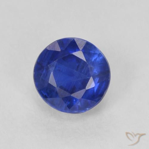 0.46ct Natural Azul escuro Dianita, Redondo, SI