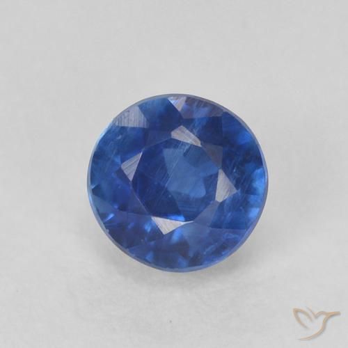 0.55ct Natural Azul escuro Dianita, Redondo, SI