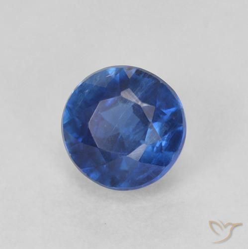 Dianita Azul escuro Natural 0.55ct, Redondo, SI