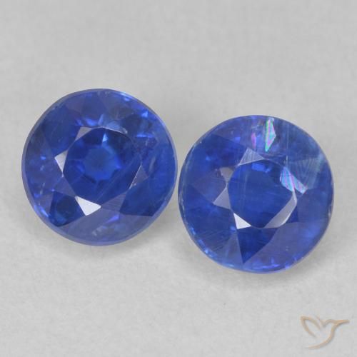 1.56ctw Natural Azul verdadeiro Dianita, Redondo, SI